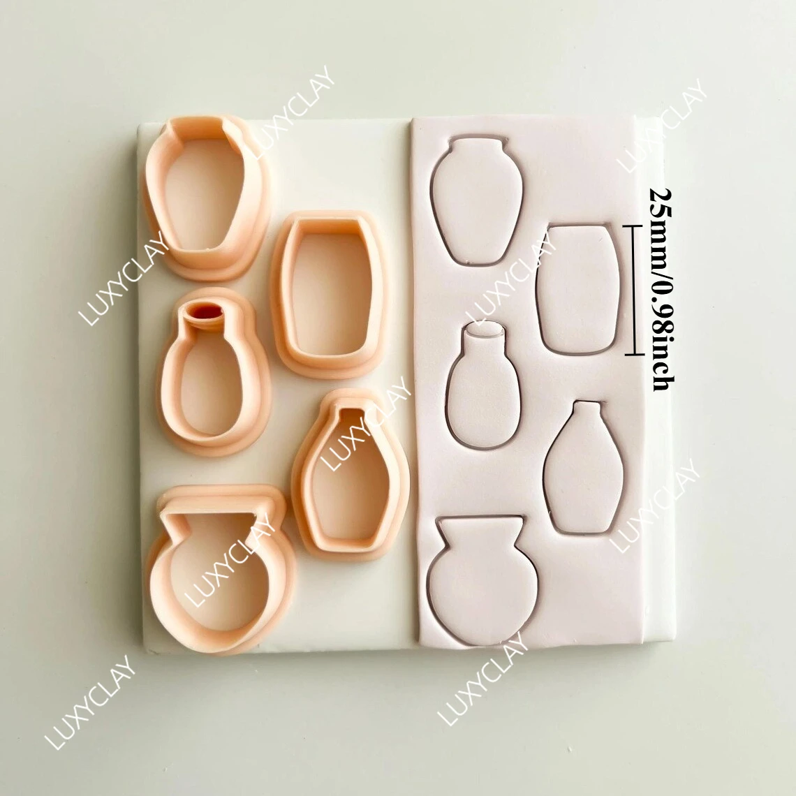 5pcs/set Vase Shape Polymer Clay Molds, Abstract Vase Pattern Polymer Clay Cutters for DIY Pendants Earring & Jewelry Making