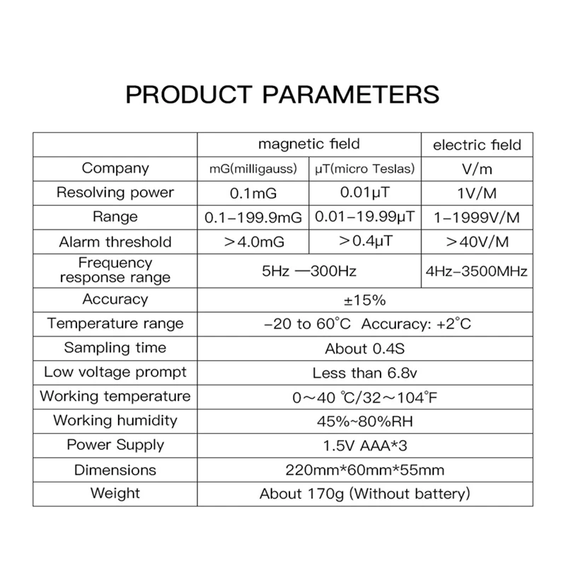 1 PCS EMF Meter Geiger Counter Radiation Dosimeter Electromagnetic For WAVE Radiation