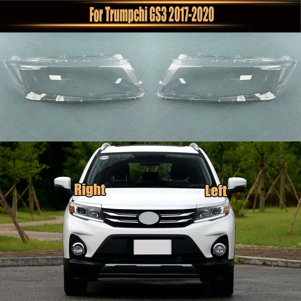 

For Trumpchi GS3 2017-2020 Front Headlight Cover Transparent Headlamp Lamp Shell Replace Original Lampshade Plexiglass