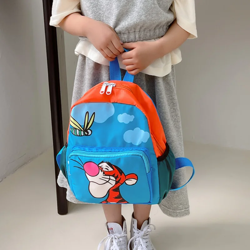 Disney winnie the pooh bonito saco de escola das crianças tigre dos desenhos animados impressão fresco simples leve mochila grande capacidade