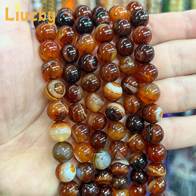 Natural Stone Mixing colors Stripes Agates Handmade Beads For Jewelry Making DIY Bracelets Accessories 15