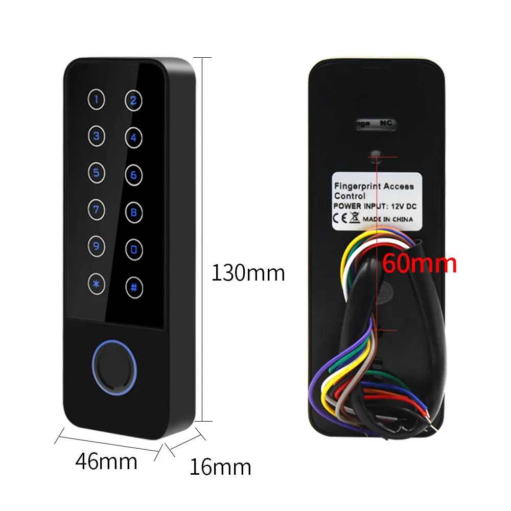 WIFI Tuya APP Metal Waterproof Biometric Fingerprint Access Controller RFID Card Keypad Standalone Door Access Control System