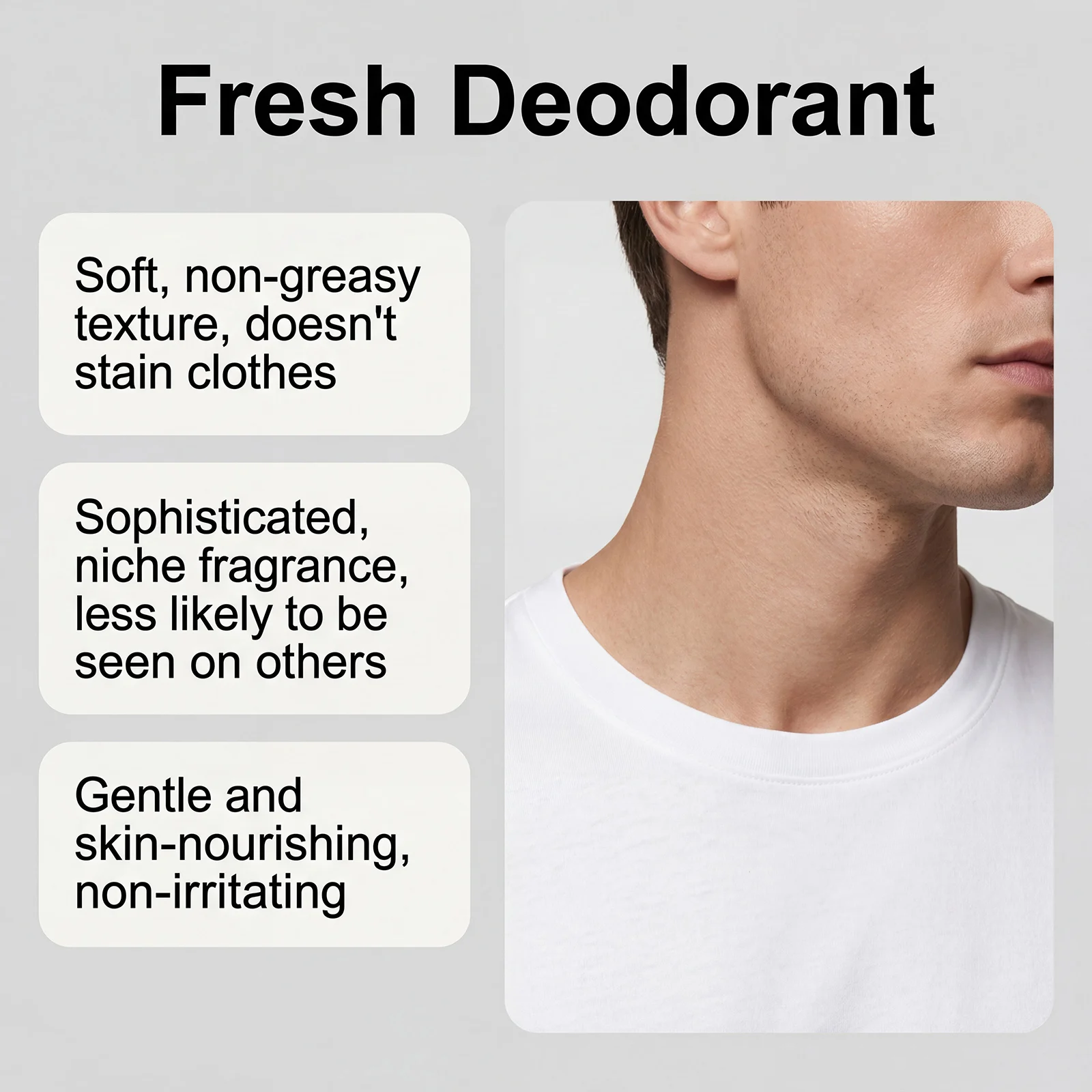 Men Deodorant Stick Long Lasting Odor Protection & Sweat Control Keep Skin Refresh Non Greasy Woody Tobacco Scented Deodorant