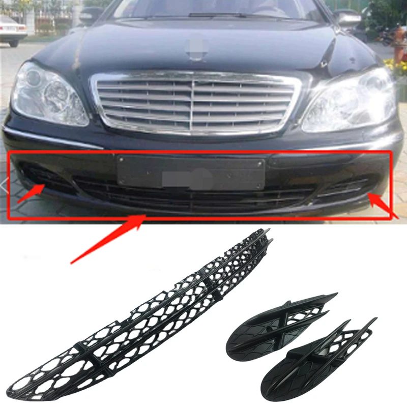 Front Bumper Face Bar Grilles for Mercedes-Benz W220 S280 S300 S350 S500 S600 2003-2006