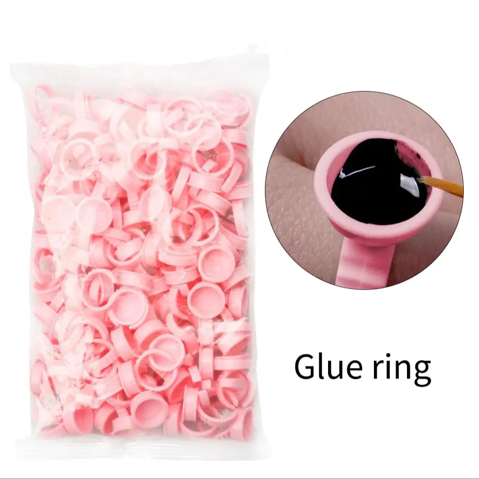 Winky Beauty 100 sztuk/zestaw przedłużanie rzęs pierścienie kleju uchwyt na klej zestaw narzędzi zestaw profesjonalny makijaż jednorazowy klej do rzęs