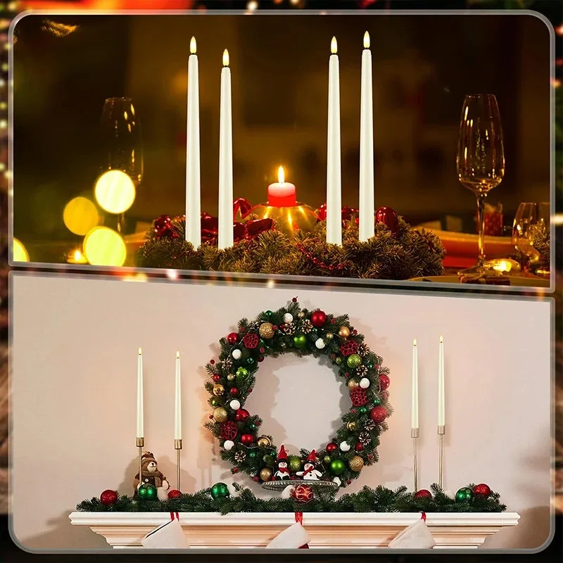 Flameless Taper Candles Battery Operated Flickering Candles LED Candlesticks Faux Wax Candle Christmas Wedding Decor