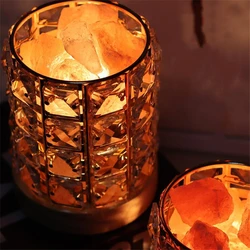 Crystal Natural Himalayan Salt Lamp USB Led Night Light Table Lava Lamps for Bedroom Bedside Warm Light Christmas Decoration led