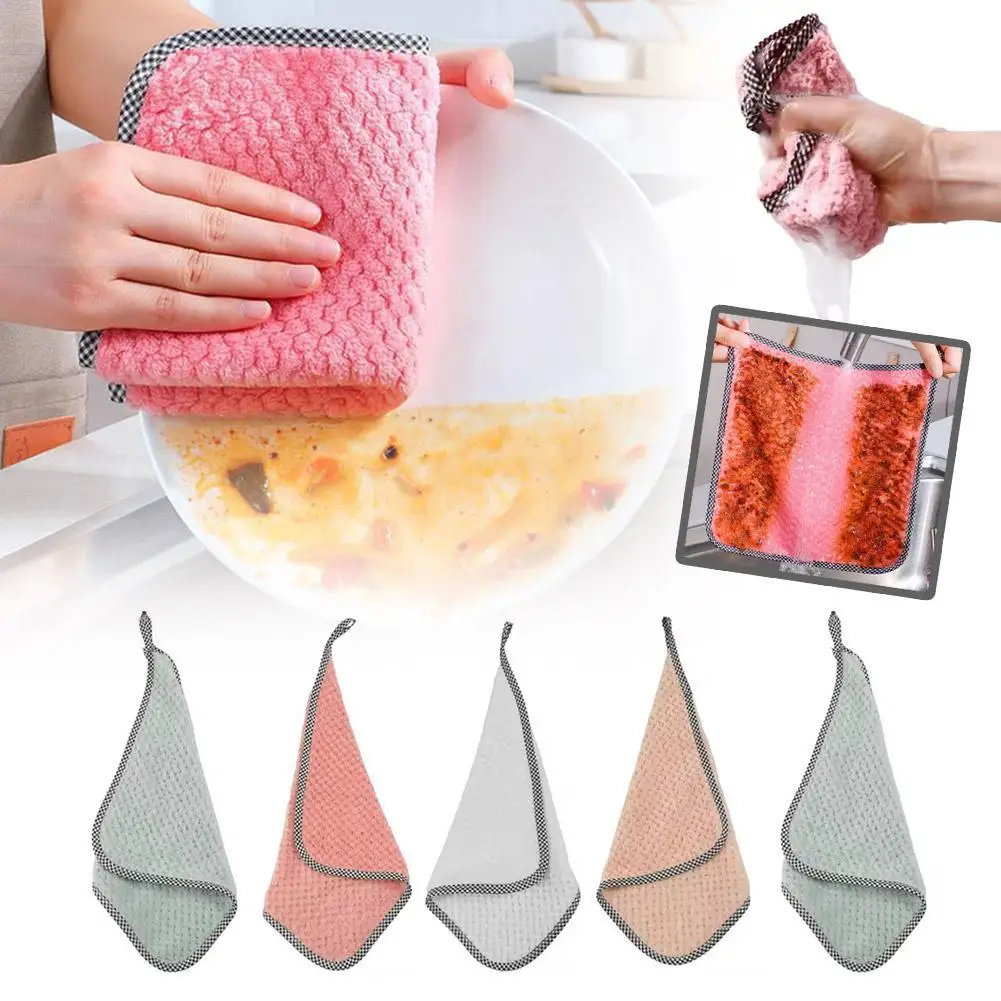 

5/10PCS Microfiber Kitchen Towels Dishcloths Classic Waffle Weave Kitchen Towels Household Cleaning Tools For Home