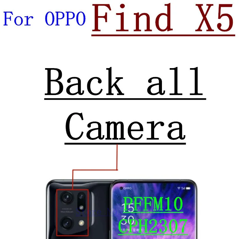 Original Rear Front Camera For OPPO Find X5 Pro PFFM10 PFFM20 Backside Facing Frontal Selfie Back Camera Module Parts