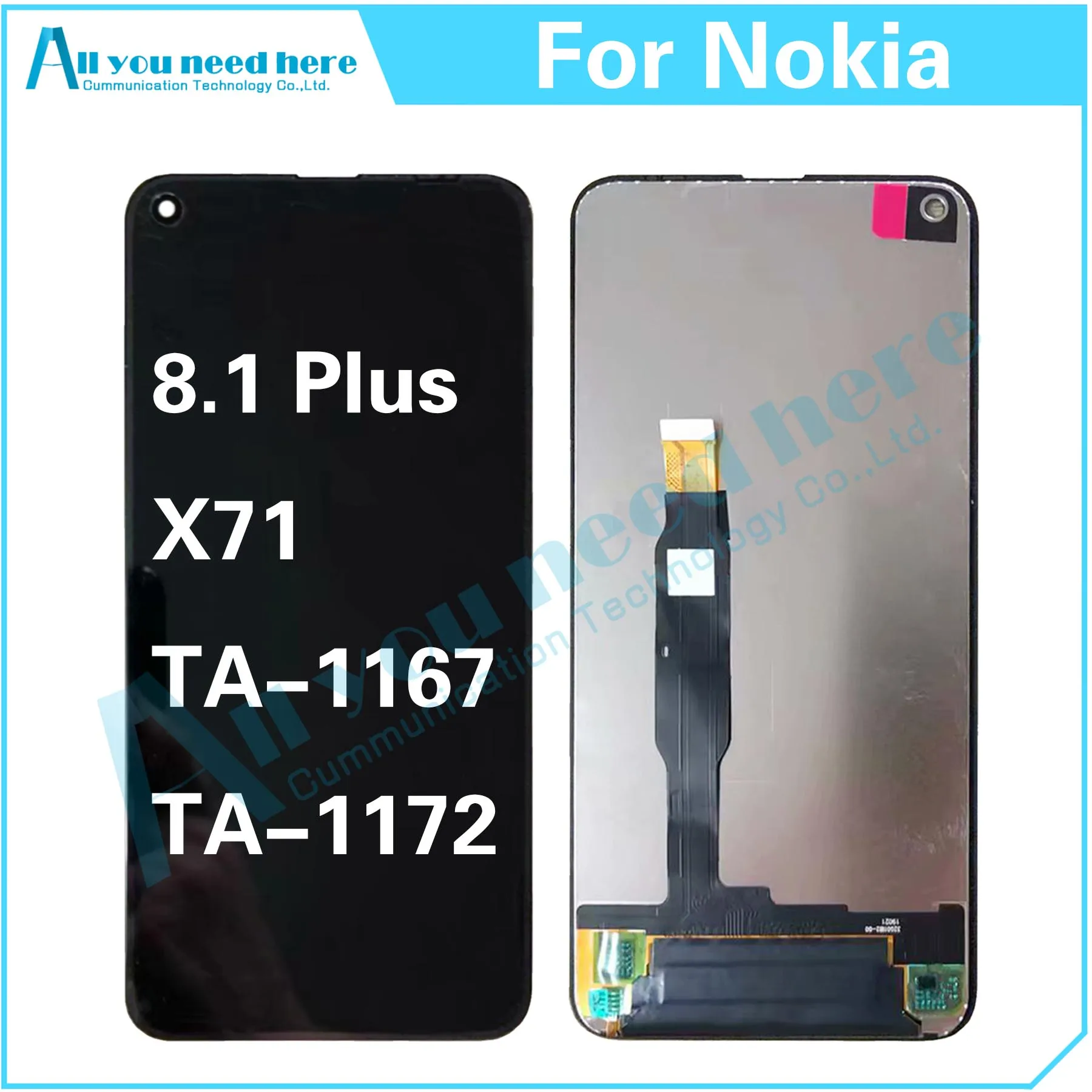 

100% Test For Nokia X71 8.1 Plus TA-1167 TA-1172 8.1Plus LCD Display Touch Screen Digitizer Assembly Repair Parts Replacement