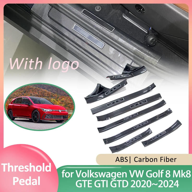 

Car Door Sill Scuff Plate for Volkswagen VW Golf 8 Mk8 GTE GTI 2020~2026 Guards Welcome Pedal Threshold Cover Sticker Accessorie