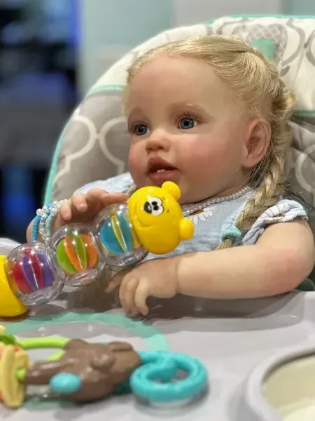 DLS – Lottie de bébé Reborn de 24 pouces, fourniture limitée personnalisée, avec cheveux enracinés à la main, poupée déjà finie avec différentes robes