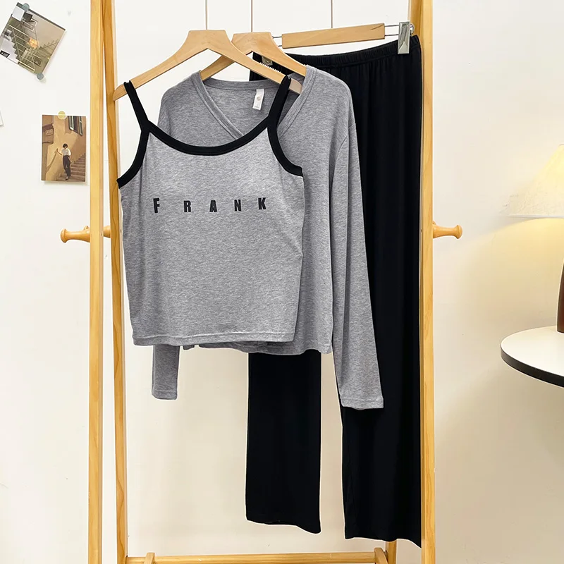 

Pajama Sets Elegant Women Satin Loungewear European Style Three Quarter Sleeve Button Front Ankle Length Spring Deluxe All-Match