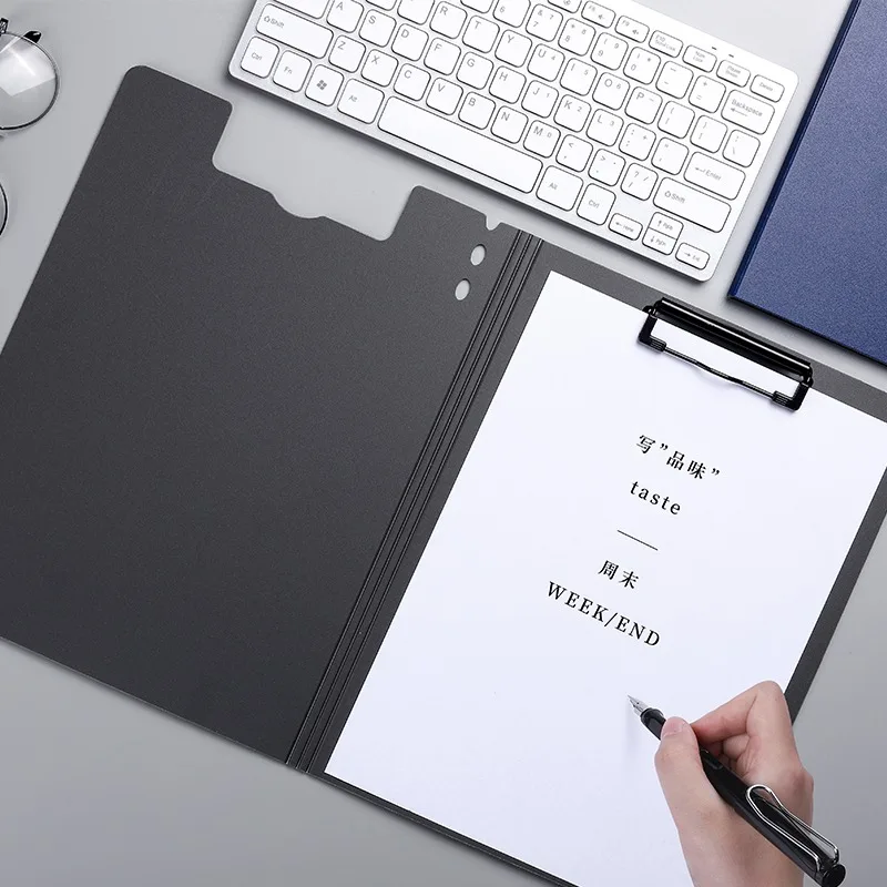 A4 مشبك لوحة المستندات معلومات متعددة الوظائف اجتماع لوحة الكتب الأفقية اللوازم المكتبية تشطيب مشبك ملف العقد