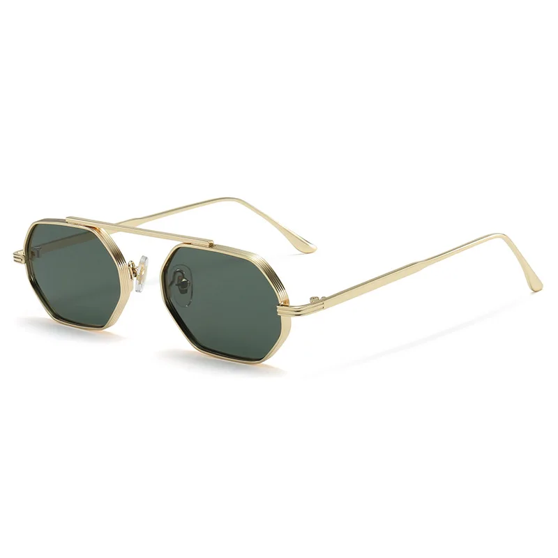 

Fashionable and retro polygonal small-frame metal glasses, men's and women's UV-resistant sunglasses