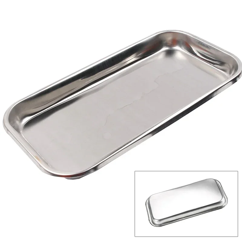 Dental Stainless Steel Square Plate Lab Tray Medical Tray  Surgical Instrument Bathroom Organizer