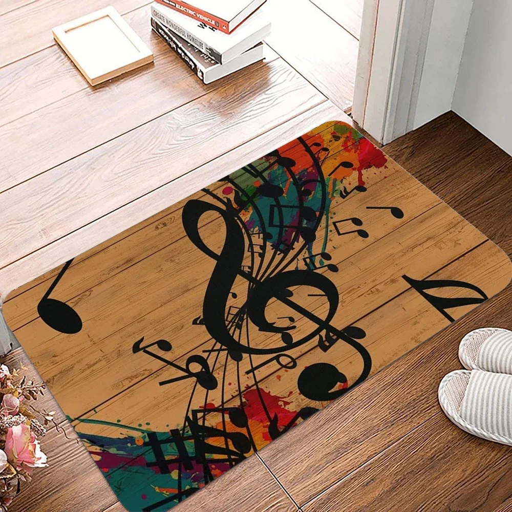 Music Guitar Print Doormat Anti-slip Area Rug for Living Room Bedroom Sofa Doormat Kids Floor Carpet Decor