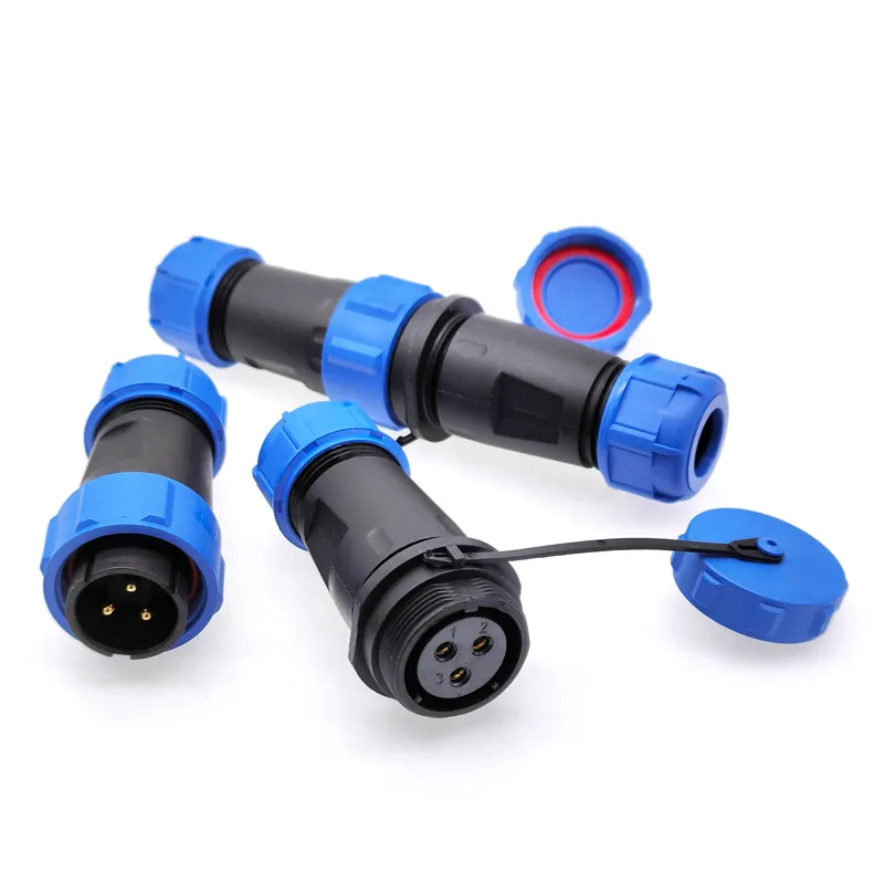 2Pcs SP21 2110 IP68 Waterproof Aviation Connectors Set Male And Female Plug Socket Docking Type for Outdoor Cables 2/3/4/5/7 Pin