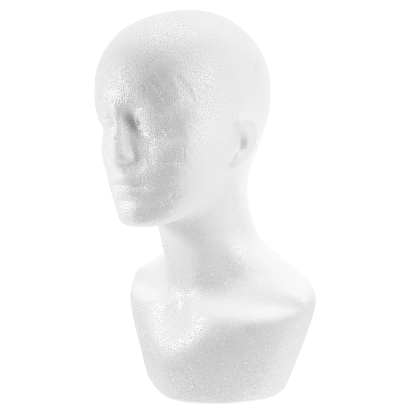 

Foam Mannequin Head Male White Lightweight Display Stand for Wigs Hats Masks Photography DIY Decoration Hat Holder Stand