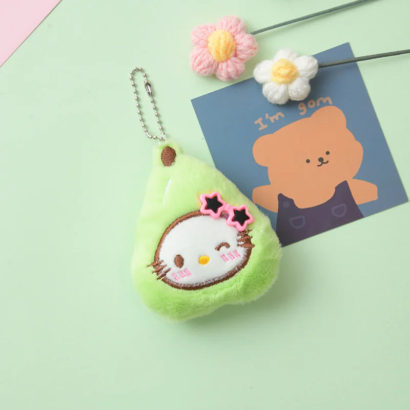 Hello Kitty pluche portemonnee fruit portemonnee meisje hart veelzijdige pop hanger sleutelhanger rugzak hanger cadeau