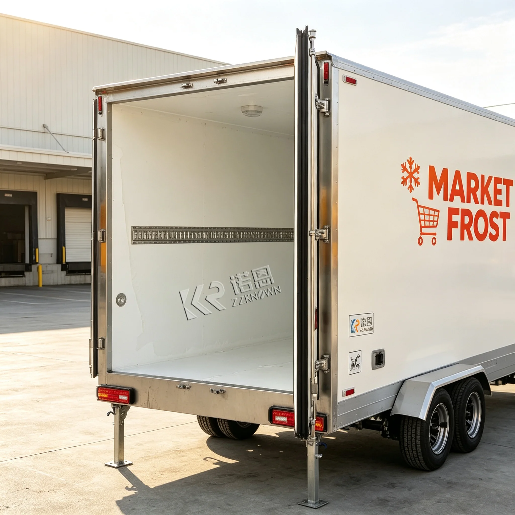 Portable Refrigerated Trailer Mobile Freezer Trailer for Food Transport, Catering, Ice Cream, Meat, Fish, Frozen Goods Storage