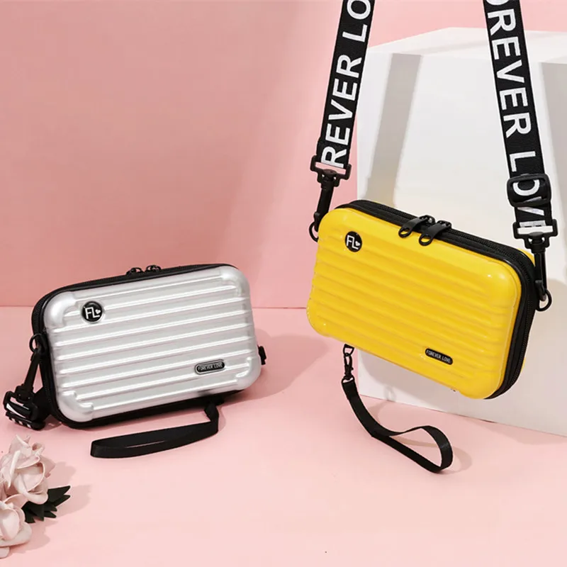 Fashion Women PC Shoulder Bag Mini Suitcase Crossbody Bags Hard Shell Clutch Travel Storage Case Cosmetic Wash Bag Purse Handbag