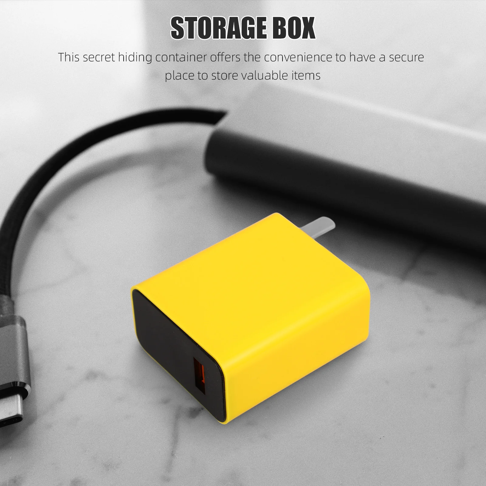 

1pc Fake Plug Secret Cash Holder Fake Charging Adapter Jewelry Small Container Small Safe Box Hidden Storage Container