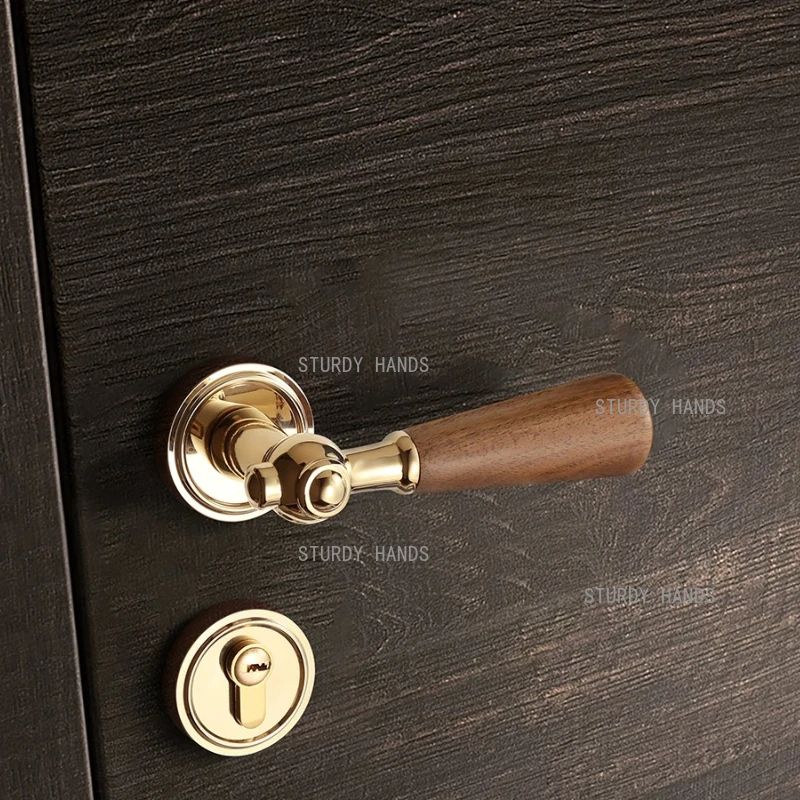 Chinese Style Zinc Alloy Silent Door Lock Bedroom Interior Door Handle Lock Security Mute Door Lock Household Hardware Supplies