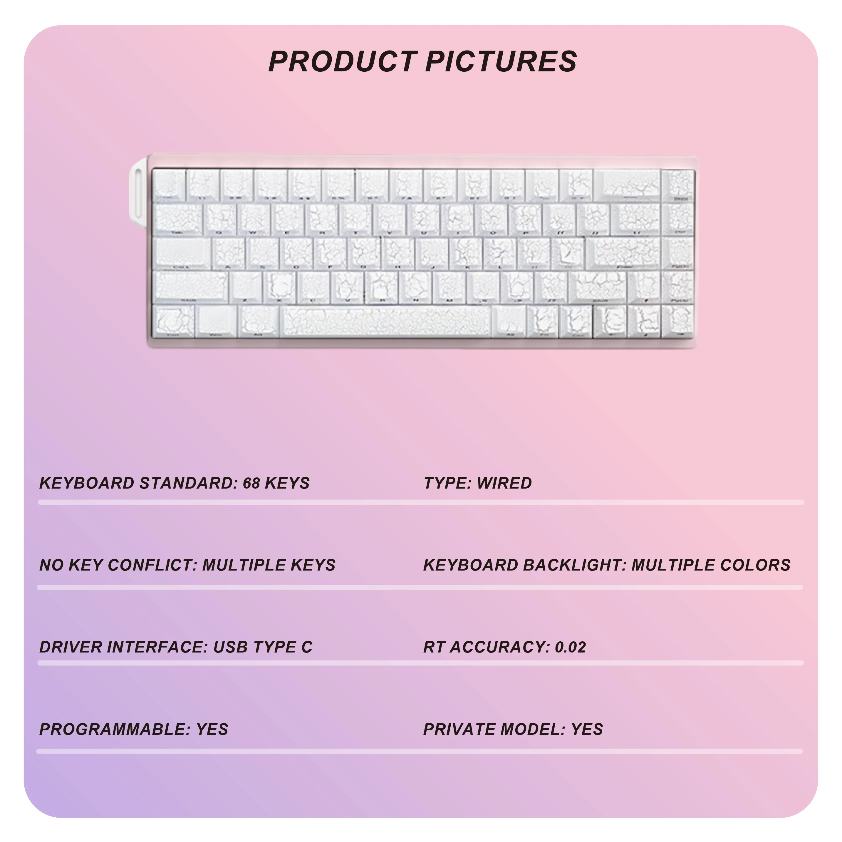 CNC Aluminum Alloy Wired Magnetic Axis Mechanical Keyboard Ice Crack Keycap Hot Swap Ribbon Gaming Keyboard