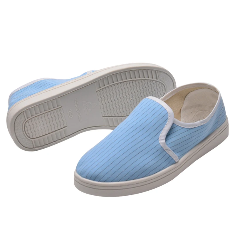 PU Sole Canvas Anti Static Shoes Non Slip Breathable Work Shoes for Electronics Cleanroom Laboratory