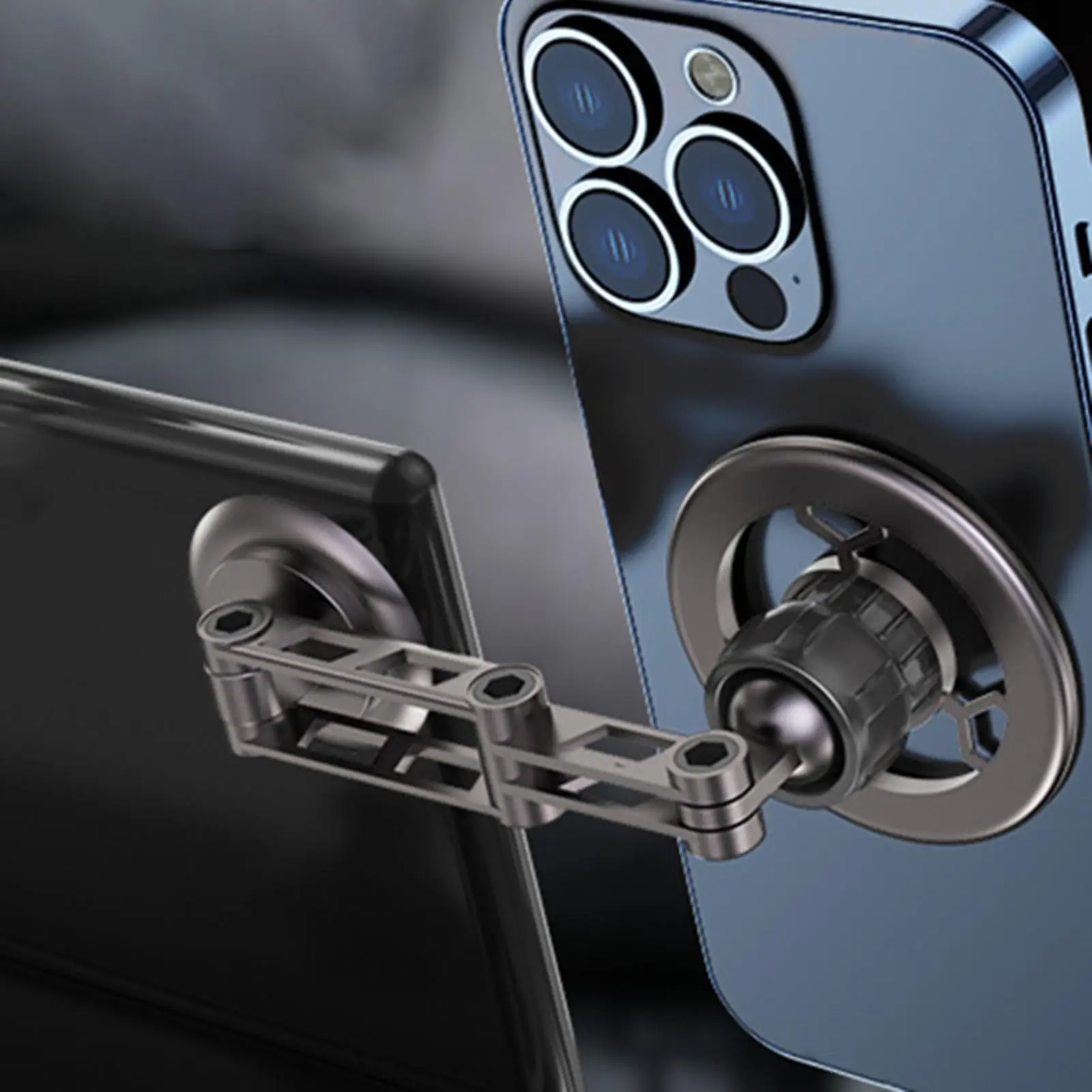 حامل هاتف مغناطيسي 360 دوران سبائك الألومنيوم حامل هاتف مغناطيسي للسيارة لشاحنة SUV سيدان لوحة القيادة الزجاج الأمامي رحلة الطريق