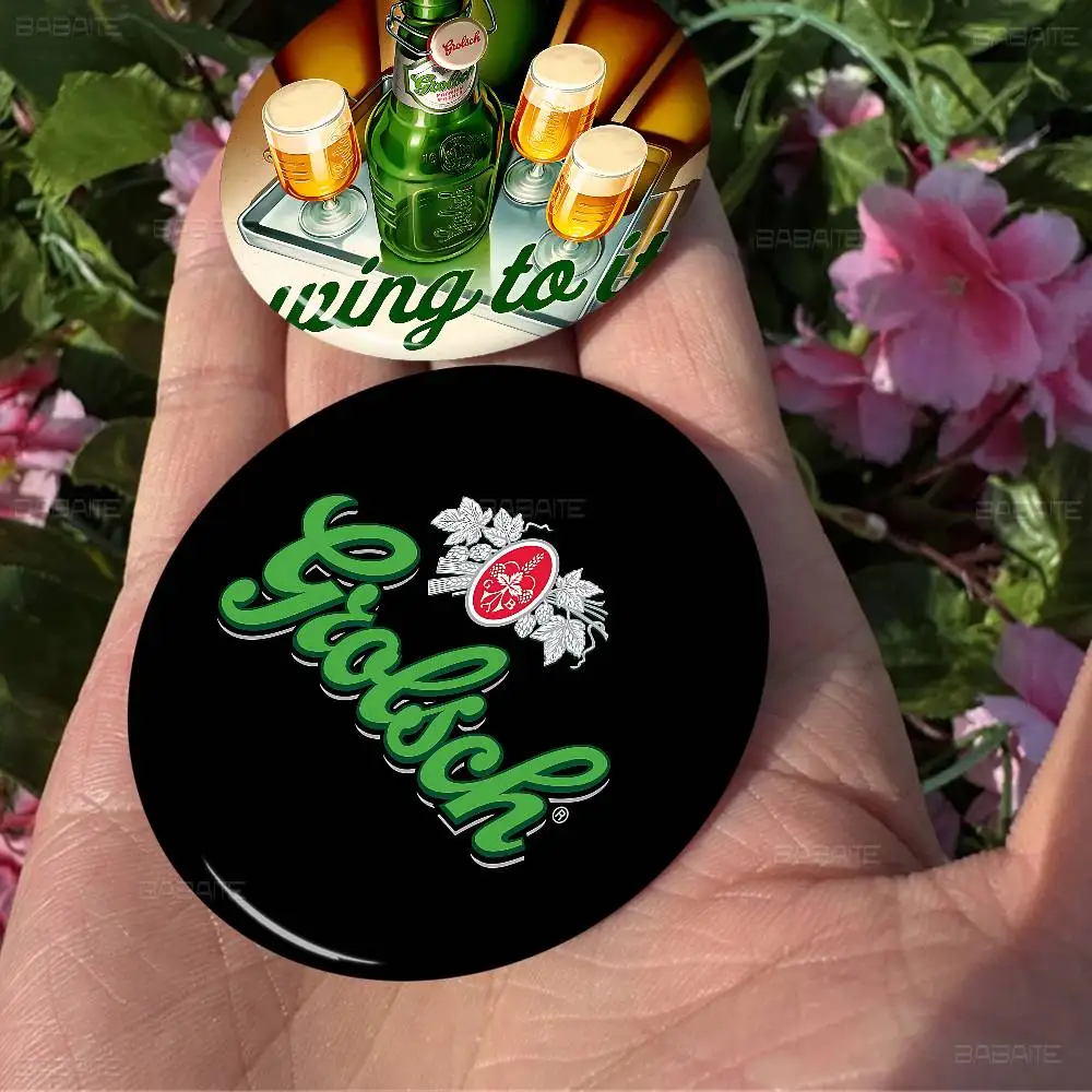 Grolsch Lager Beer Customizable Soft Button Pin For Women Creative Jewelry Funny Badge Cartoon Lover Hat