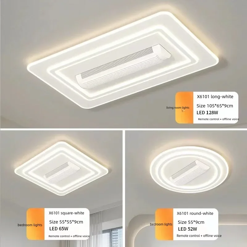 Imagem -02 - Lâmpadas Led Ventilador de Teto com Controle Remoto Espectro Bladesess Moderno Interior Iluminação Sala Quarto Metal Acrílico Novo