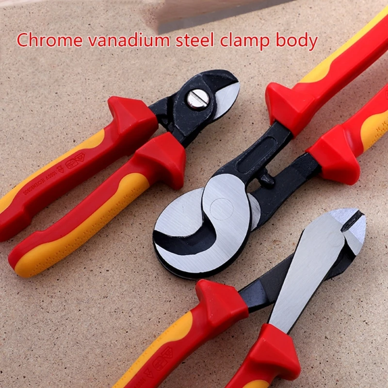 Insulated Cable Cutter Wire Stripper Electrician Shears Pliers Scissor Cutting Tool Manual 6/8/10 Inch Stranding Pliers M4YD