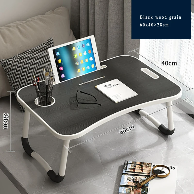 Laptop Desk with Holders for Cup and Tablet, Laptop Bed Tray Table with Foldable Legs, Laptop Bed Stand, Portable Table