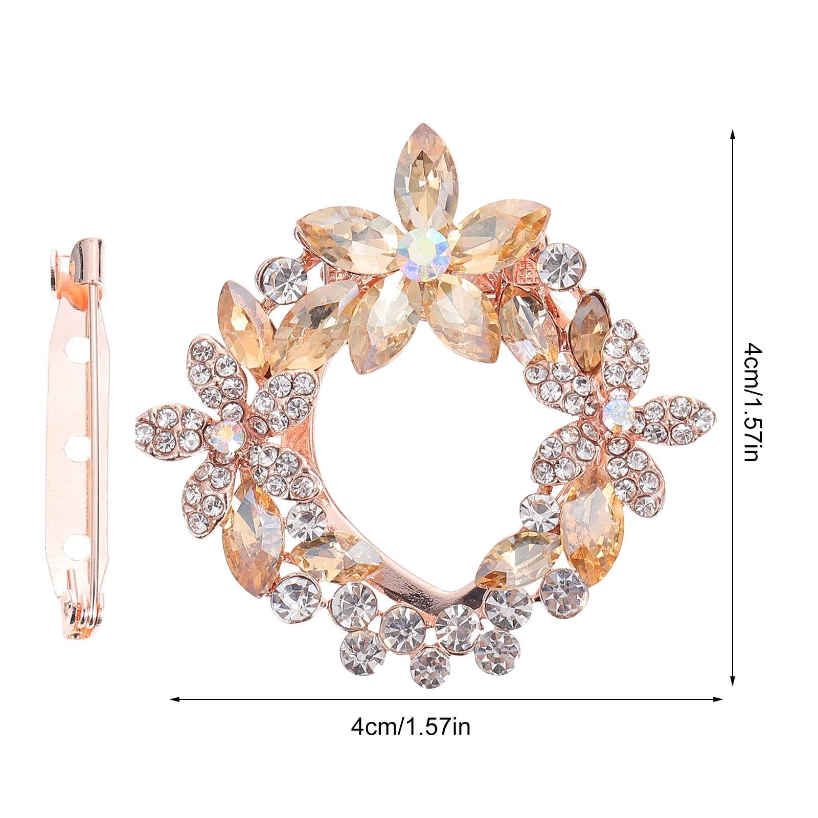 1개 여성 브로치 버클 빈티지 합금 클립 숄 홀더 의류 액세서리 파티 스카프 버클 브레스트핀 장식 링