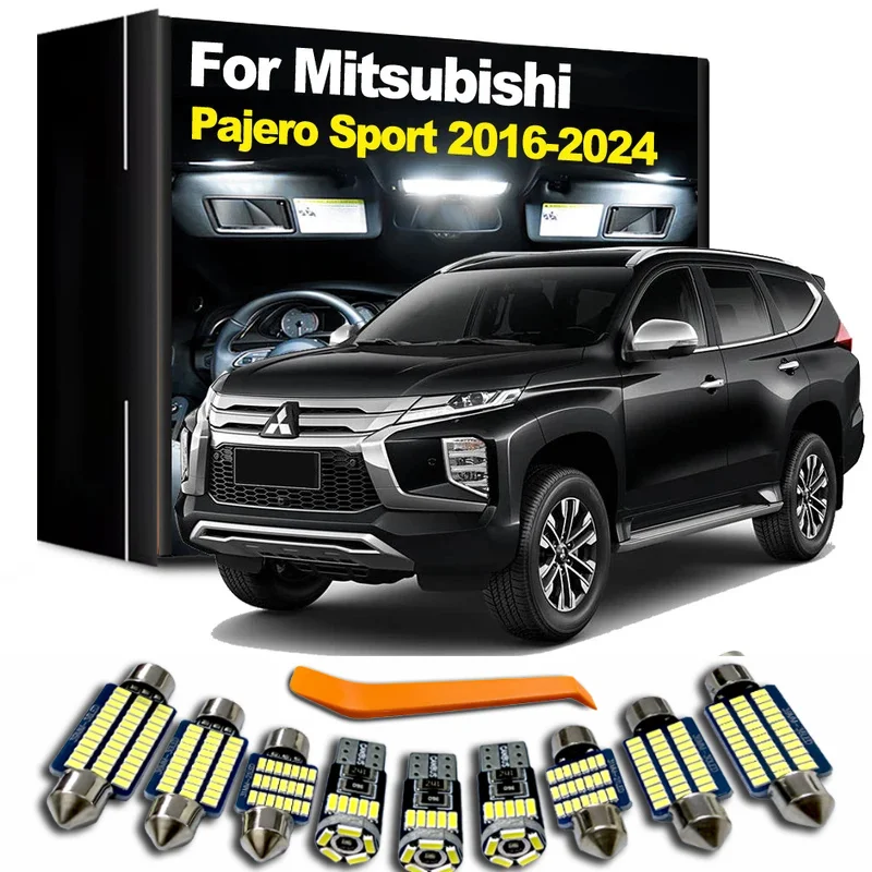17Pcs LED Interior Reading Map Plate Light Kit For Mitsubishi Pajero Montero Sport MK3 2016- 2019 2020 2021 2022 2023 2024