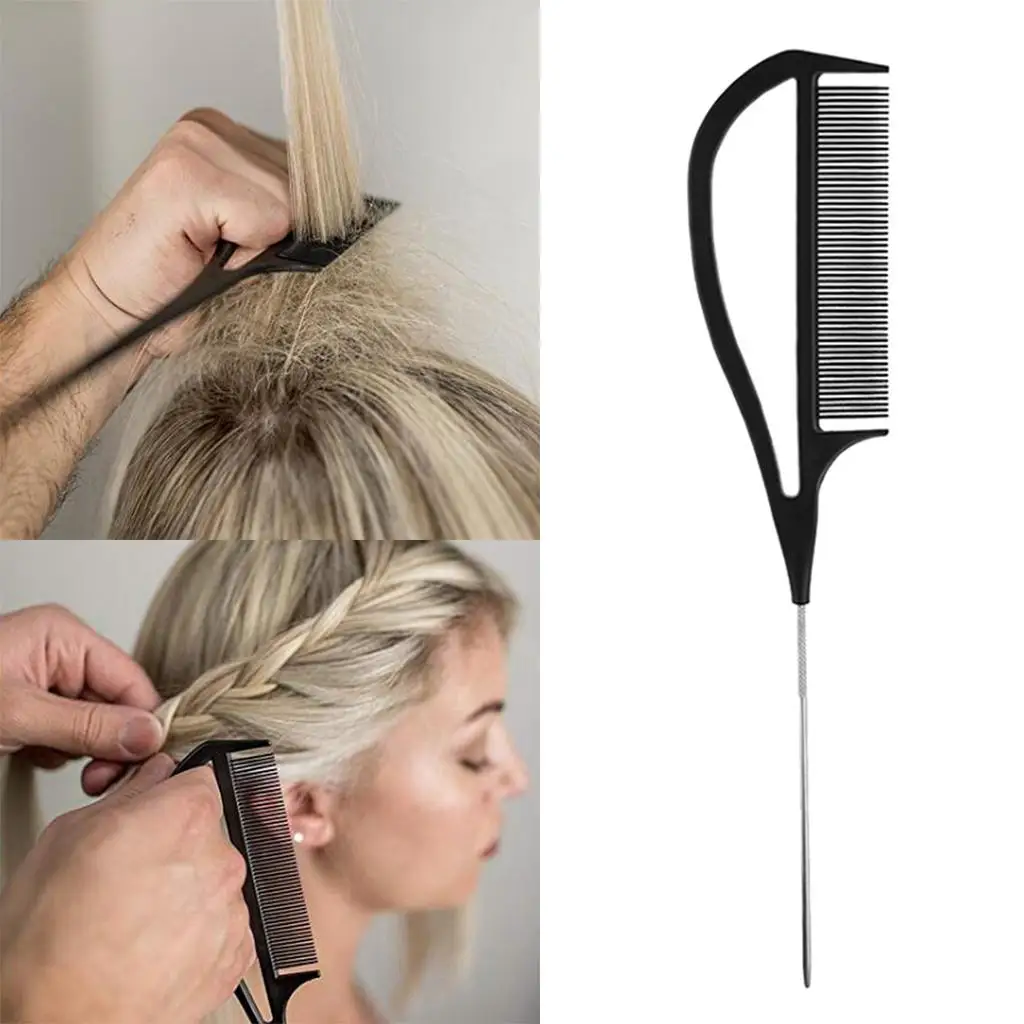 Hairdressers Barbers Metal Pin Tail Comb Rat Tail Comb For Styling 7 Colours Heat Resistant Fine Cutting Highlight Foiling Combs