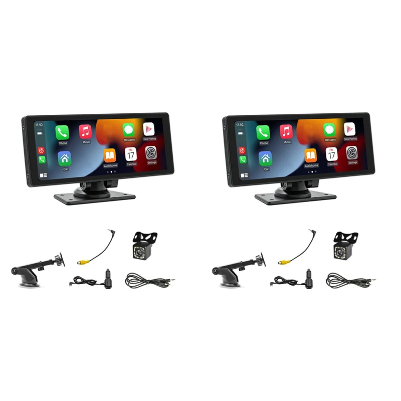 

CGS-2X Portable Wireless Carplay Car Stereo With Dash Cam - 10.26In HD IPS Screen, Android Auto, 1080P Backup Camera