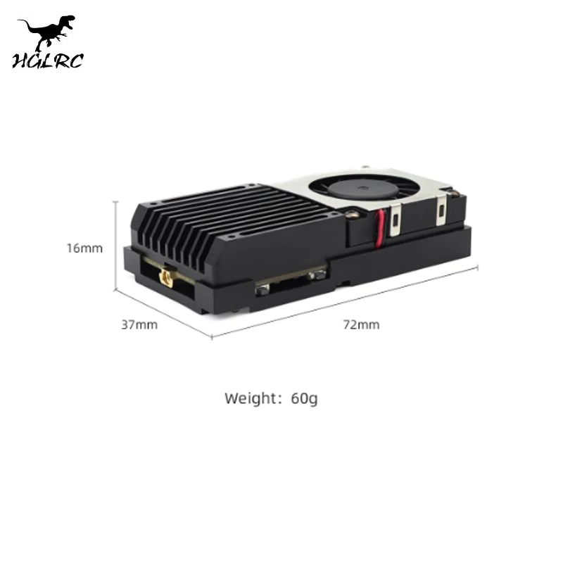 Hglrc-zeusパワー調整可能なイメージトランスミッション、内蔵ファン、2-8s、1.2g、4.5w、vtx、8ch、25mw、800mw、4.5w、2-8秒、模型飛行機に適しています