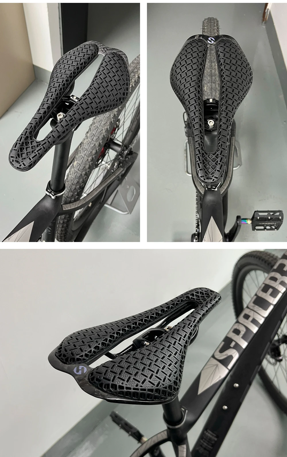TOSEEK 3D-Gedruckter Fahrradsattel Ultraleichter Carbonsattel 245*135mm 135g Fahrradsitz für MTB Gravel Rennrad Fahrradteil – Detail 15