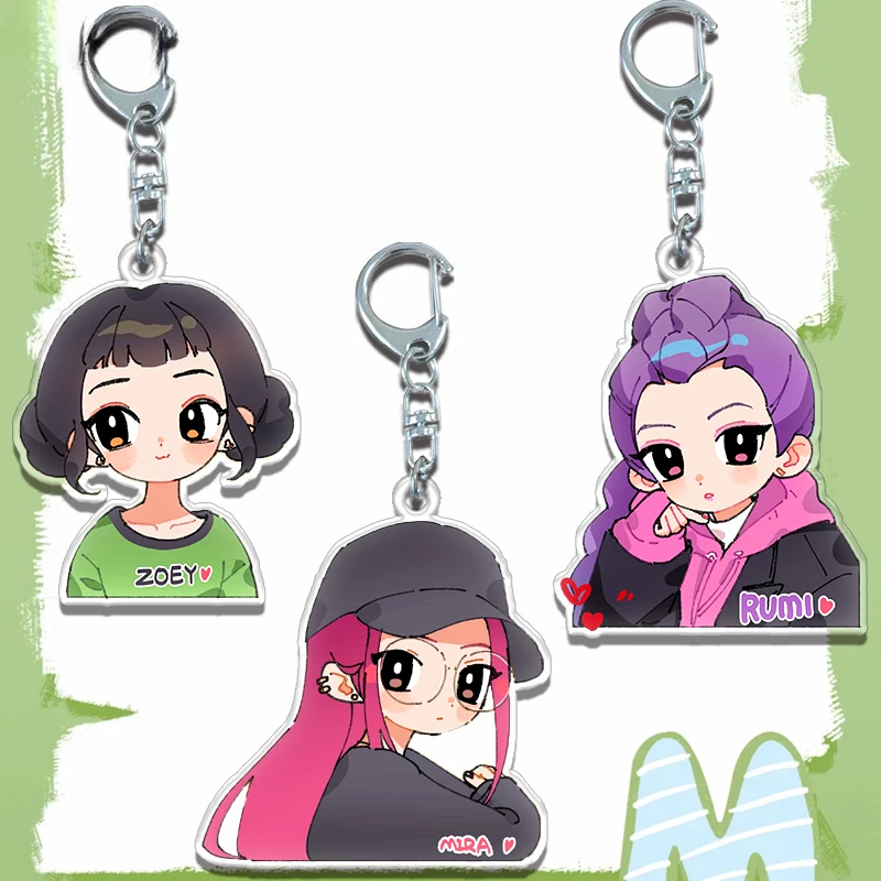 لطيف KPop شيطان الصيادين زوي ميرا رومي للجنسين جديد الحلو الإبداعية أنيمي الكرتون نمط المألوف المحمولة سلسلة مفاتيح مصنوعة من الأكريليك