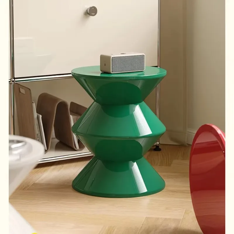 

Plastic Round Coffee Table Living Room Sofa Side Tables Hallway Shoes Stool Nordic Home Furniture Balcony Small Desk Nightstands