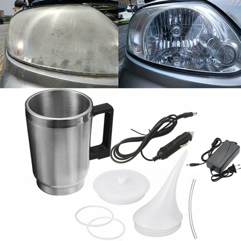 Electrical Heating Atomizing Cup Car Headlamp Polish Tool Kit Restoration Scratch Fumigator Headlamp lens Light Cleaning