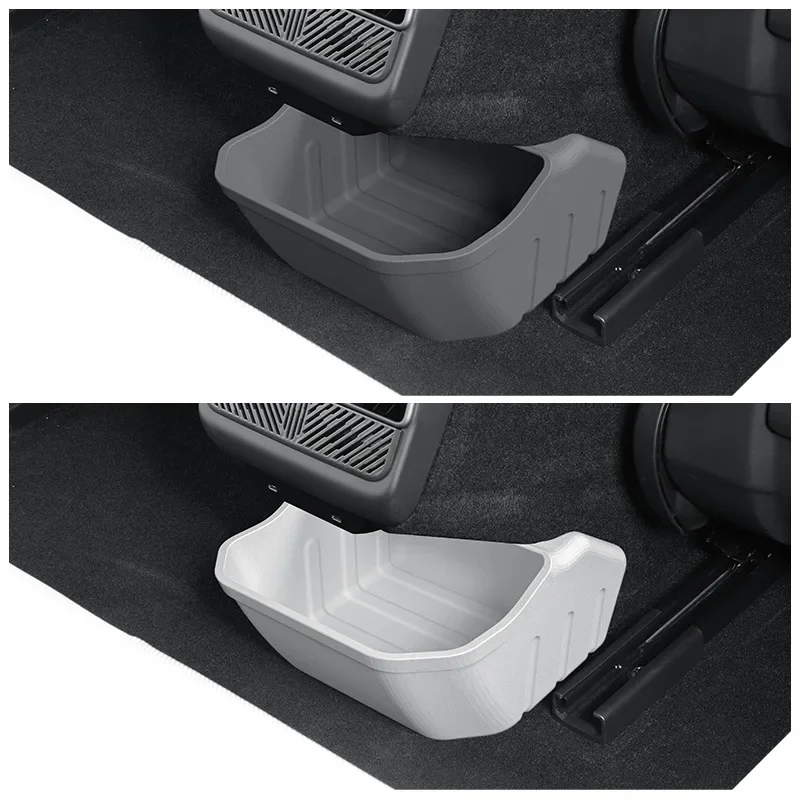 For 2024 Tesla New Model 3+ Highland Rear Seat Storage Box Silicone Car Storage Bin Organizer Trash Can Decoration Accessories