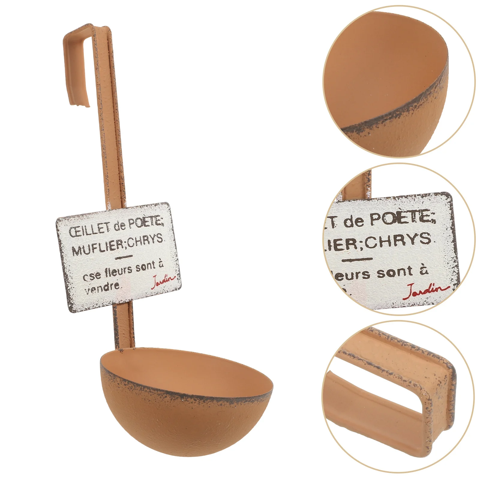 

Decorative Iron Planter Spoon Shape Flower Pot Cute Succulent Pot for Balcony Patio Home Office Indoor Outdoor Use