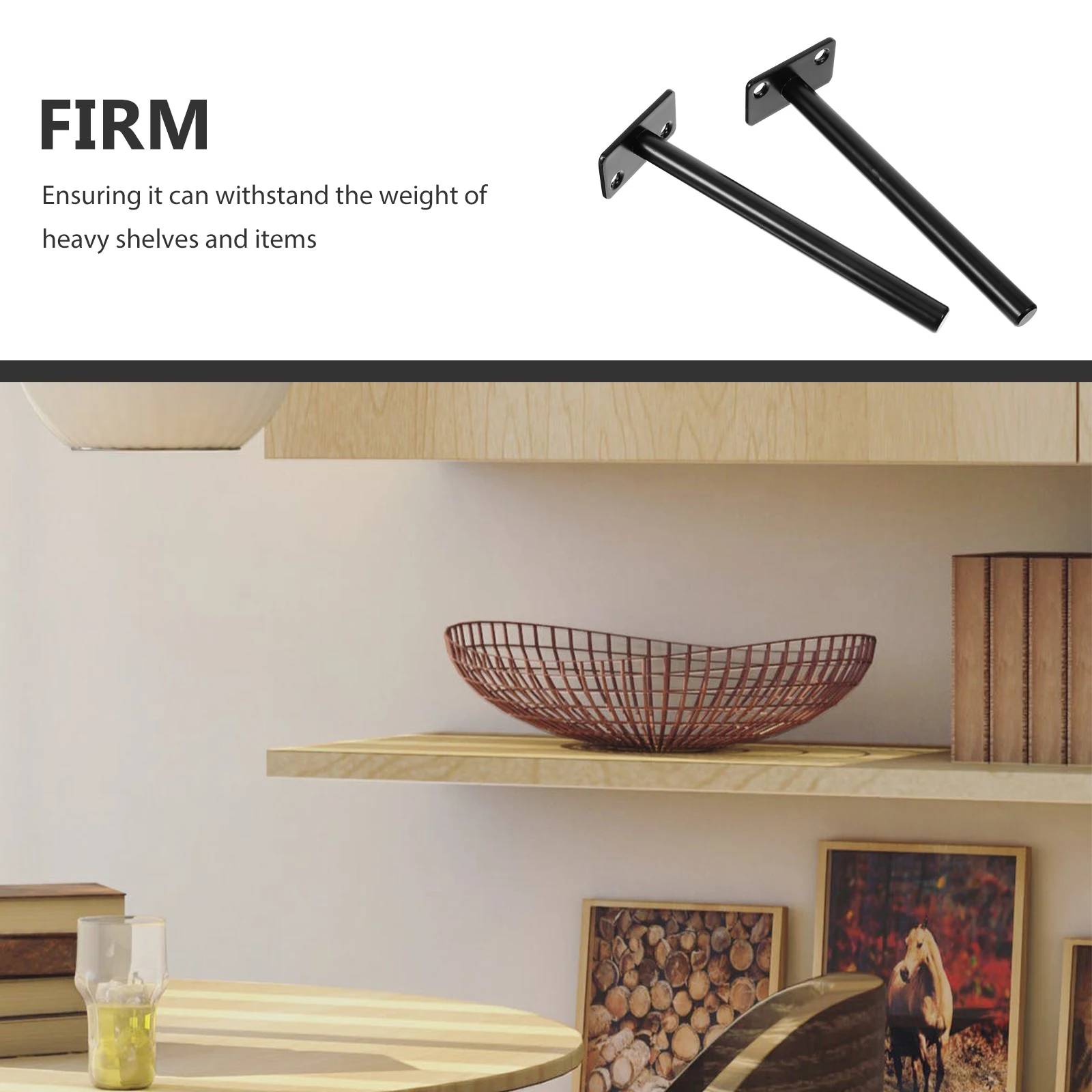 

2Pcs Layer Board Bracket Strong Metal Shelf Brackets Concealed Wall Mount for Wood Shelves Floating Shelf Bracket 6 Inch Space