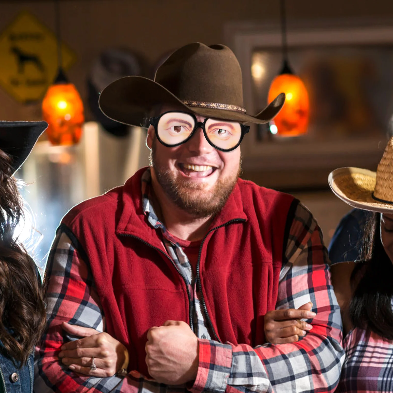 

4 Glasses Funny Photo Props with Eye Designs Silly Eyewear for Festivals Events Decorative Costume Accessories