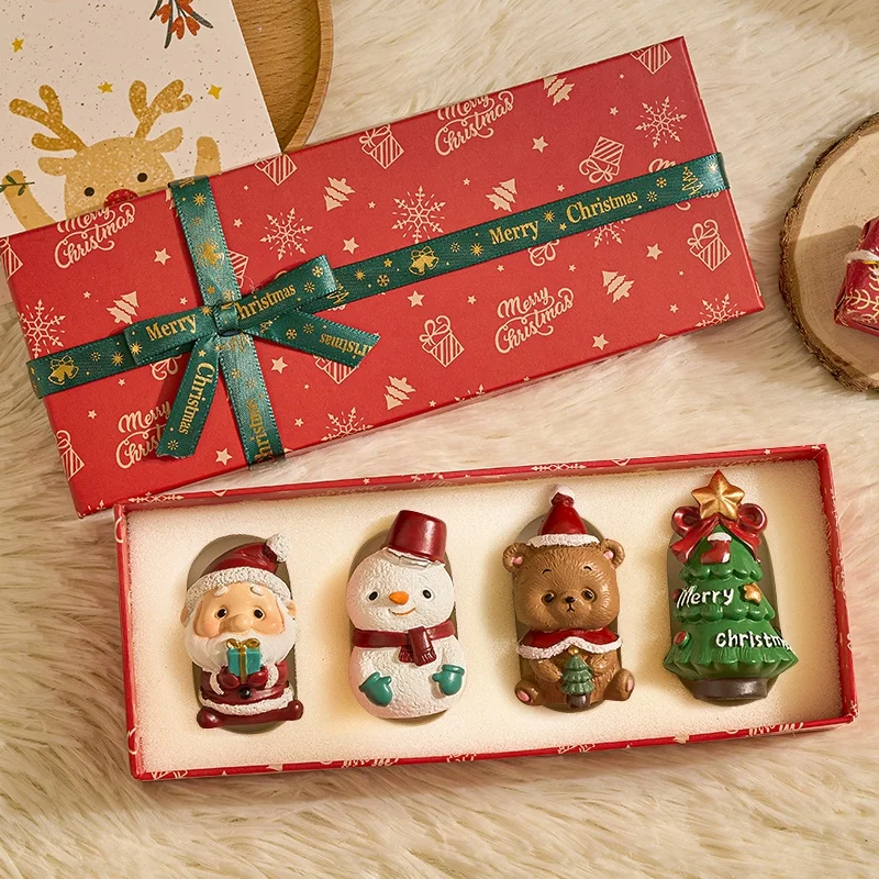 Personalized resin Christmas decorations, creative mini Christmas trees, Santa Claus snowman statues, children's toy figurines