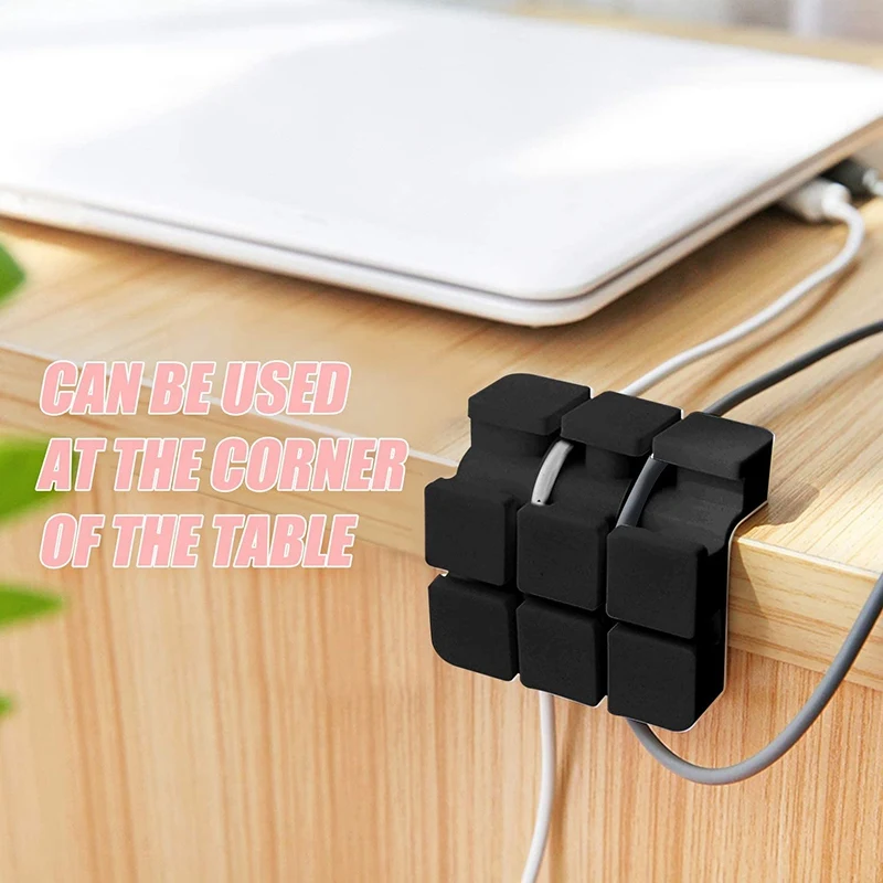 Jiugongge Fixed Line Clamp, Fixed Line Hub, Data Line Winding, USB Line Fixing, Cable Management, Cable Management Black